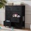 Sweetcrispy Kommode,Sideboard Wohnzimmer für Schlafzimmer mit 8 Stoffschubladen,Einstellbare Füße Schubladenschrank,Komodenschrank für Schlafzimmer,Klassisch Schwarz