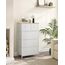 SONGMICS Kommode, Aufbewahrungsschrank, 5 Stoffschubladen, für Flur, Wohnzimmer, weiß-eichenfarben LTS514W57