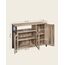 VASAGLE Sideboard, Küchenschrank, Aufbewahrungsschrank, mit 3 Türen, für Wohnzimmer, Küche, Esszimmer, 33 x 110 x 75 cm, Landhausstil, eichenbraun-schwarz LSC096B50