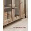 VASAGLE Sideboard, Küchenschrank, Aufbewahrungsschrank, mit 3 Türen, für Wohnzimmer, Küche, Esszimmer, 33 x 110 x 75 cm, Landhausstil, eichenbraun-schwarz LSC096B50