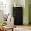 Somdot Kommode mit Schubladen, Kommode Schlafzimmer Wohnzimmer Flur, Komodenschrank Schubladenschrank Aufbewahrungsschrank Stoffkommode, 4 Stoffschubladen, Schwarz, 30T x 42B x 93H cm