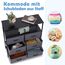 LYNCOHOME Kommode mit Schubladen aus Stoff, Sideboard Flur Schrank mit 6 Stoffschubladen und Fächern, Schubladenschrank Ordnungsmöbel für Küche Büro Bedroom