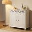 Casaria® Kommode Weiß Wohnzimmer Flur Holz Sideboard 2 Türen Landhaus Stil Schlafzimmer Kommodenschrank herausnehmbarer Boden Schmal 76x65x35cm Klein