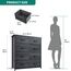 YITAHOME Kommode, 8 Stoffschubladen mit Griffen, Aufbewahrungsschrank, Schubladenschrank, Schrank, Metallgestell, stoffkommode für Schlafzimmer, für Wohnzimmer, Flur, Büro, Schwarze Holzmaserung