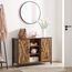 VASAGLE Sideboard, Küchenschrank, offene Regalfächer, Beistellschrank mit Türen, 100 x 35 x 70 cm, Industrie-Design, vintagebraun-schwarz LSC098B01