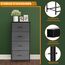 DUMOS Kommode mit Schubladen - kommoden & Sideboards für Schlafzimmer Geeignet, Komodenschrank mit 4 Schubladen, Stoffkommode mit Stabilem Stahlrahmen, Ideal für Schlafzimmer, Wohnzimmer (Grau)