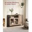 VASAGLE Sideboard, Küchenschrank, Aufbewahrungsschrank, mit 3 Türen, für Wohnzimmer, Küche, Esszimmer, 33 x 110 x 75 cm, Landhausstil, eichenbraun-schwarz LSC096B50
