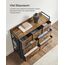 SONGMICS Kommode, Schrank, 7 Stoffschubladen mit Griffen, Metallgestell, Industrie-Design, vintagebraun-tintenschwarz LTS137B01