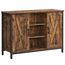 VASAGLE Sideboard, Küchenschrank, offene Regalfächer, Beistellschrank mit Türen, 100 x 35 x 70 cm, Industrie-Design, vintagebraun-schwarz LSC098B01