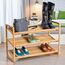 Honey-Can-Do Ebenen SHO-01599 Schuhregal aus Bambus mit 3 Etagen, Bamboo, 76.2x33x50.8 cm