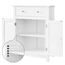 VASAGLE Badezimmerschrank, Badschrank mit Schublade und verstellbarem Zwischenfach, Aufbewahrungsschrank, Landhausstil, 60 x 30 x 80 cm, weiß BBC61WT