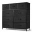 DUMOS Kommode mit Schubladen - Kommoden & Sideboards für Schlafzimmer Geeignet, Komodenschrank mit 9 Schubladen, Stoffkommode mit Stabilem Stahlrahmen, Ideal für Schlafzimmer, Wohnzimmer (Schwarz)