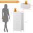 DUMOS Kommode mit Schubladen - kommoden & Sideboards für Schlafzimmer Geeignet, Komodenschrank mit 4 Schubladen, Stoffkommode mit Stabilem Stahlrahmen, Ideal für Schlafzimmer, Wohnzimmer (Weiß)