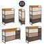 mDesign Kommode mit 7 Schubladen – breiter Schubladenschrank für Schlafzimmer, Wohnzimmer oder Flur – Kleiderkommode aus Metall, MDF und Stoff – mehrfarbig und braun