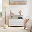 DUMOS Kommode mit Schubladen - kommoden & Sideboards für Schlafzimmer Geeignet, Komodenschrank mit 5 Schubladen, TV-Schrank mit Stabilem Stahlrahmen, Ideal für Schlafzimmer, Wohnzimmer (Weiß)