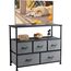 DUMOS Kommode mit Schubladen - kommoden & Sideboards für Schlafzimmer Geeignet, Komodenschrank mit 5 Schubladen, TV-Schrank mit Stabilem Stahlrahmen, Ideal für Schlafzimmer, Wohnzimmer (Grau)