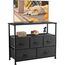 DUMOS Kommode mit Schubladen - kommoden & Sideboards für Schlafzimmer Geeignet, Komodenschrank mit 5 Schubladen, TV-Schrank mit Stabilem Stahlrahmen, Ideal für Schlafzimmer, Wohnzimmer (Schwarz)