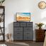 DUMOS Antonia Kommode für Schlafzimmer mit 9 Stoffschubladen, hohe Kommode Organizer für Kleidung, Schrank, Kinderzimmer, Aufbewahrungsturm mit Schrank, Metallrahmen, Holzplatte