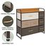 mDesign Kommode mit 7 Schubladen – breiter Schubladenschrank für Schlafzimmer, Wohnzimmer oder Flur – Kleiderkommode aus Metall, MDF und Stoff – mehrfarbig und braun