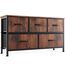 DUMOS Antonia Kommode für Schlafzimmer mit 5 Stoffschubladen, kleine Kommode Organizer Einheiten für Kleidung, Schrank, Kinderzimmer, Aufbewahrungsturm mit Schrank, Metallrahmen, Holzplatte, leichte