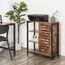 VASAGLE Aufbewahrungsmöbel, Sideboard, Schrank, 3 Regale und 1 Fach mit Tür, Stahlrahmen, Küche, Wohnzimmer, Büro, Industriestil, rustikales Braun und Schwarz LSC74BX
