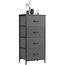 Sweetcrispy Kommode mit 4 Schubladen, Stoff Schubladenschrank, Schmal Schrank, Kommode Schlafzimmer, Industrial Stil für Wohnzimmer, Kinderzimmer, Flur Aufbewahrungsschrank, Hellgrau