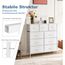 DUMOS Kommode mit Schubladen - Kommoden & Sideboards für Schlafzimmer Geeignet, Komodenschrank mit 9 Schubladen, Stoffkommode mit Stabilem Stahlrahmen, Ideal für Schlafzimmer, Wohnzimmer (Weiß)