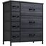 YITAHOME Kommode mit 7 Schubladen, Schrank mit Schubladen aus Stoff, Aufbewahrungskommode Industrial Stil für Schlafzimmer, Wohnzimmer, Kinderzimmer, Aufbewahrungsschrank (Schwarzgrau)