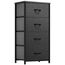 YITAHOME Kommode mit Schubladen, Schrank mit 4 Schubladen aus Stoff, Aufbewahrungskommode Industrial Stil für Schlafzimmer, Wohnzimmer, Kinderzimmer, Flur, Aufbewahrungsschrank (Schwarzgrau)