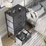 YITAHOME Kommode mit Schubladen, Schrank mit 4 Schubladen aus Stoff, Aufbewahrungskommode Industrial Stil für Schlafzimmer, Wohnzimmer, Kinderzimmer, Flur, Aufbewahrungsschrank (Schwarzgrau)