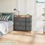 YITAHOME kommode mit Schubladen, Schrank mit 7 Schubladen aus Stoff für Schlafzimmer, Wohnzimmer, Flur, Dunkelgrau