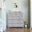 LYNCOHOME Kommode für Schlafzimmer, 9 Schubladen, Kommode mit tiefen und großen Schubladen, Stoffschubladen, einfach zu montieren, für Schlafzimmer, Kinderzimmer, Wohnzimmer, Schrank