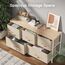 Pipishell Kommode Schmal Schrank mit 5 Schubladen aus Stoff, praktische Aufbewahrungskommode, Ordnungsmöbel für Schlafzimmer, Kinderzimmer, Wohnungseingang, Flur, Beige
