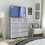 LYNCOHOME Kommode für Schlafzimmer, 9 Schubladen, Kommode mit tiefen und großen Schubladen, Stoffschubladen, einfach zu montieren, für Schlafzimmer, Kinderzimmer, Wohnzimmer, Schrank