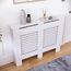 Vida Designs Milton Heizkörperabdeckung Weiß - Mittel - Modernes horizontales Lamellendesign für optimale Wärmeverteilung - H82xW111xD19cm - Lackiertes MDF-Möbel Ideal für Wohnzimmer und Flur