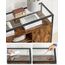 VASAGLE Sideboard, Beistellschrank, Küchenschrank, offene Fächer, 100 x 35 x 80 cm, Stahlgestell, Hartglas, vintagebraun-schwarz LSC014B01