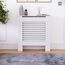 Vida Designs Milton Heizkörperabdeckung Weiß - Klein - Modernes horizontales Lamellendesign für optimale Wärmeverteilung - H82xW78xD19cm - Lackiertes MDF-Möbel Ideal für Wohnzimmer und Flur
