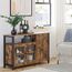 VASAGLE Sideboard, Küchenschrank, Aufbewahrungsschrank, mit 3 Türen, für Wohnzimmer, Küche, Esszimmer, 33 x 110 x 75 cm, Landhausstil, vintagebraun-schwarz LSC096B01