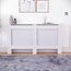 Vida Designs Milton Heizkörperabdeckung Weiß - Groß - Modernes horizontales Lamellendesign für optimale Wärmeverteilung - H82xW152xD19cm - Lackiertes MDF-Möbel Ideal für Wohnzimmer und Flur