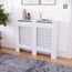 Vida Designs Milton Heizkörperabdeckung Weiß - Mittel - Modernes horizontales Lamellendesign für optimale Wärmeverteilung - H82xW111xD19cm - Lackiertes MDF-Möbel Ideal für Wohnzimmer und Flur