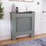 Vida Designs Milton Heizkörperabdeckung Olive Grey - Klein - Modernes horizontales Lamellendesign für optimale Wärmeverteilung - H82xW78xD19cm - Lackiertes MDF-Möbel Ideal für Wohnzimmer und Flur
