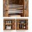 VASAGLE Sideboard, Beistellschrank, Küchenschrank, offene Fächer, 100 x 35 x 80 cm, Stahlgestell, Hartglas, vintagebraun-schwarz LSC014B01