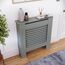 Vida Designs Milton Heizkörperabdeckung Olive Grey - Klein - Modernes horizontales Lamellendesign für optimale Wärmeverteilung - H82xW78xD19cm - Lackiertes MDF-Möbel Ideal für Wohnzimmer und Flur