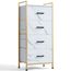 LINSY HOME Kommode für Schlafzimmer mit 4 Schubladen, hohe Kommoden, Aufbewahrungsschubladen, Turm-Organizer-Einheit für Flur, Eingangsbereich, Schränke, stabiler Stahlrahmen, Holzplatte, weiß