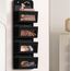 Simple Houseware Taschen-Organizer für die Tür-/Wandmontage mit 4 durchsichtigen Fenstern, Schwarz