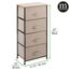 mDesign Kommode mit 4 Schubladen – praktischer Schubladenschrank mit MDF-Holzplatte für Schlafzimmer, Wohnzimmer oder Flur – Kleiderkommode aus Metall und Stoff – braun und dunkelbraun