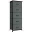 Somdot Kommode mit Schubladen aus Stoff für Schlafzimmer, Kommode Wohnzimmer Flur, Komodenschrank Schubladenschrank Aufbewahrungsschrank Stoffkommode, 5 Stoffschubladen, Kohlegrau