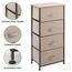 mDesign Kommode mit 4 Schubladen – praktischer Schubladenschrank mit MDF-Holzplatte für Schlafzimmer, Wohnzimmer oder Flur – Kleiderkommode aus Metall und Stoff – braun und dunkelbraun