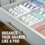 RAPTUROUS 3er Pack Schubladenunterteiler „12,7 cm hoch und erweiterbar von 33-56 cm, Dresser Drawer Organizers“ Verstellbare Schubladen-Organisationstrenner