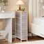 Somdot Kommode mit Schubladen, Kommode Schmal Schlafzimmer Wohnzimmer Flur, Komodenschrank Schubladenschrank Aufbewahrungsschrank Stoffkommode, 4 Stoffschubladen, Ashgrau, 48T x 20B x 75H cm